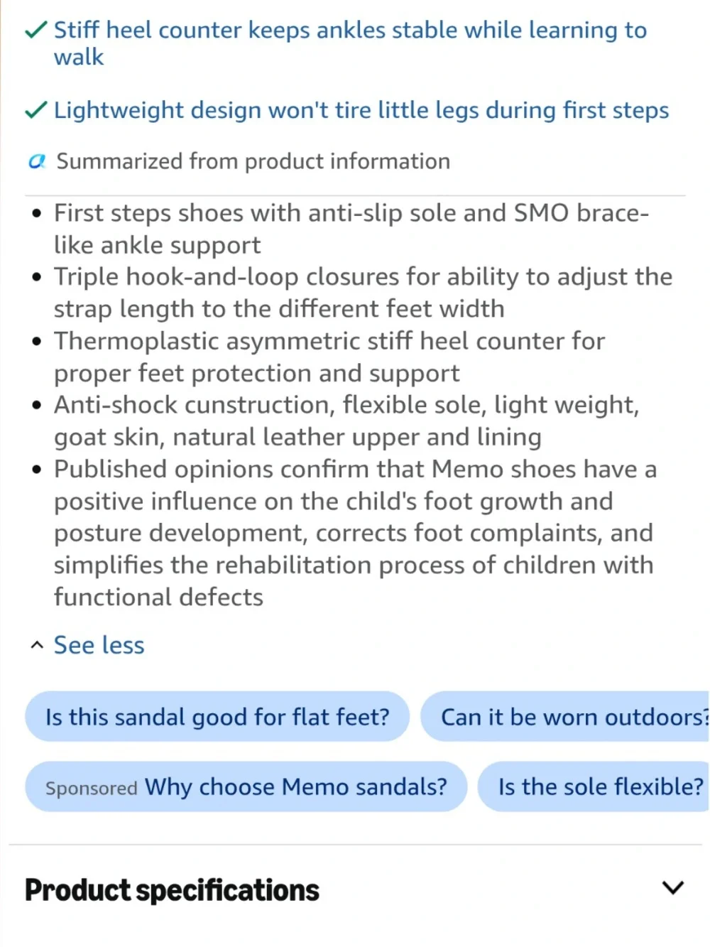 SMO toddler sandals